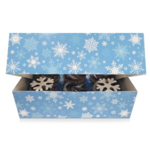 6 Hole Cupcake Box – Blue Snowflake