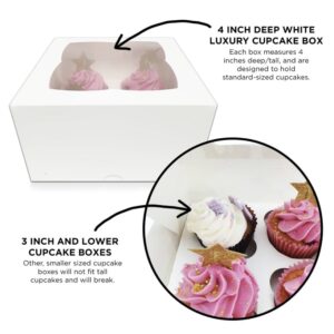 White Cupcake Boxes 4″ Deep