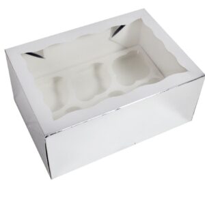 Silver Luxury Cupcake Boxes
